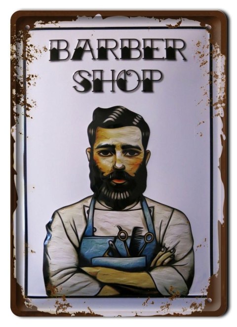 BARBER PLAKAT METALOWY SZYLD OBRAZEK RETRO #20005