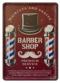 BARBER PLAKAT METALOWY SZYLD OBRAZEK RETRO #20047