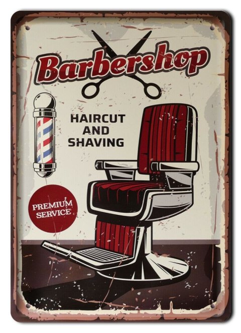 BARBER PLAKAT METALOWY SZYLD OBRAZEK RETRO #20051