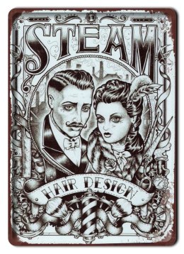 BARBER PLAKAT METALOWY SZYLD OBRAZEK RETRO #20053