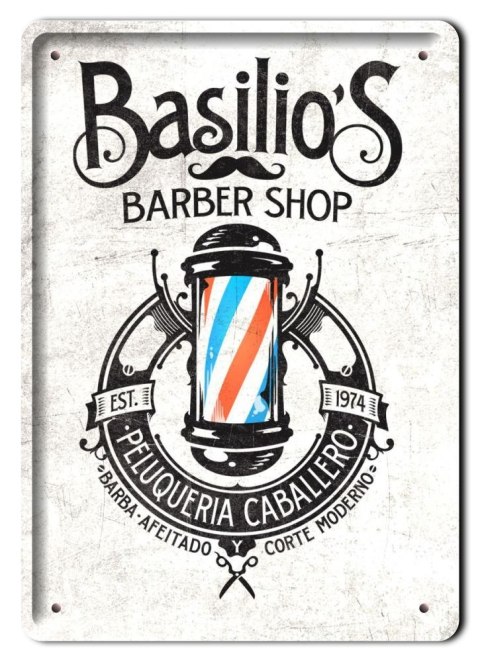 BARBER SHOP METALOWY SZYLD PLAKAT RETRO #08760