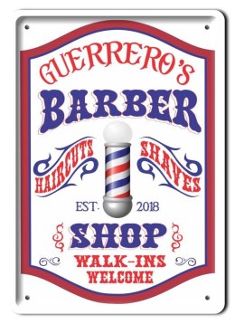 BARBER SHOP METALOWY SZYLD PLAKAT RETRO #08768