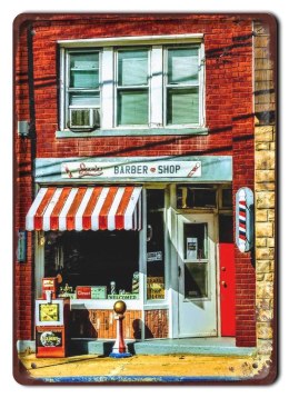 BARBER SHOP METALOWY SZYLD PLAKAT RETRO #08777