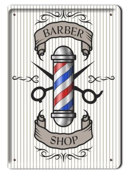 BARBER SHOP METALOWY SZYLD VINTAGE RETRO #09440