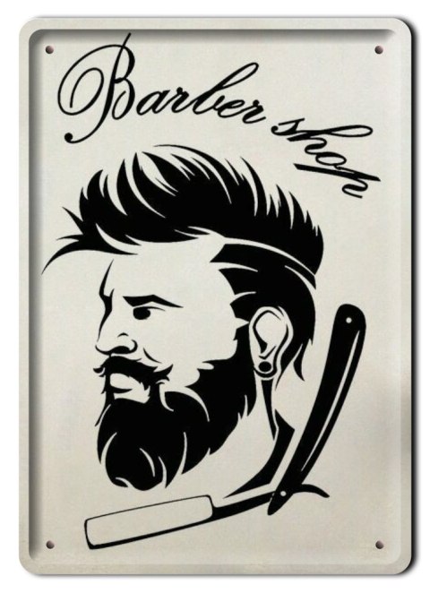 BARBER SHOP PLAKAT METALOWY SZYLD RETRO #12558