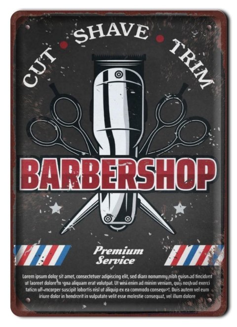 BARBERSHOP PLAKAT METALOWY SZYLD RETRO #20244