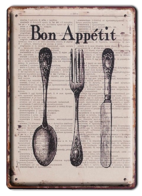 BON APPETIT METALOWY SZYLD PLAKAT VINTAGE #00742