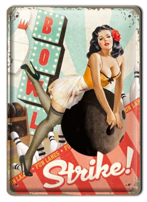 BOWL METALOWY SZYLD PLAKAT VINTAGE RETRO #00396