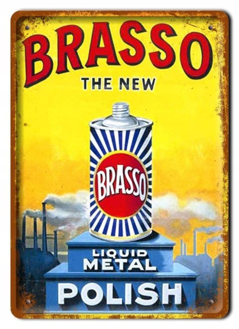 BRASSO POLISH METALOWY SZYLD PLAKAT RETRO #08047