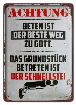 BROŃ PLAKAT METALOWY SZYLD OBRAZEK RETRO #20110