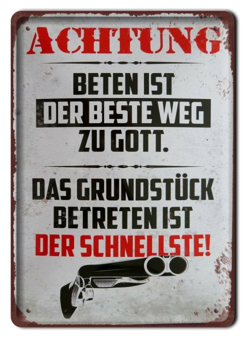 BROŃ PLAKAT METALOWY SZYLD OBRAZEK RETRO #20110