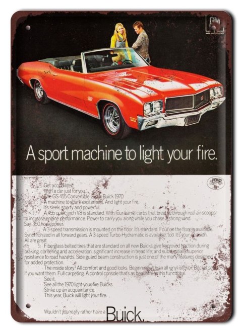 BUICK PLAKAT METALOWY SZYLD VINTAGE RETRO #05337