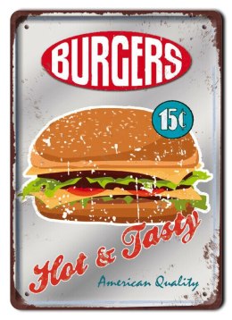 BURGERS METALOWY SZYLD PLAKAT RETRO #11892