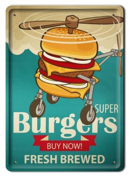 BURGERS METALOWY SZYLD PLAKAT RETRO VINTAGE #10790