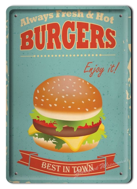 BURGERS METALOWY SZYLD PLAKAT VINTAGE RETRO #03830