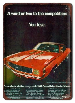 CAMARO METALOWY SZYLD PLAKAT VINTAGE RETRO #05349