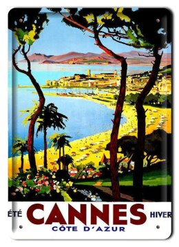 CANNES METALOWY SZYLD PLAKAT VINTAGE RETRO #08716