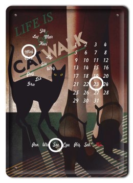 CAT WALK KALENDARZ METALOWY SZYLD RETRO #06450