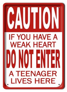 CAUTION METALOWY SZYLD PLAKAT VINTAGE RETRO #08216