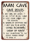 CAVE RULES METALOWY SZYLD VINTAGE RETRO #08182
