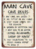 CAVE RULES METALOWY SZYLD VINTAGE RETRO #09759