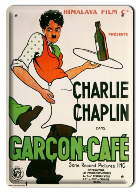 CHARLIE CHAPLIN METALOWY SZYLD PLAKAT RETRO #00485