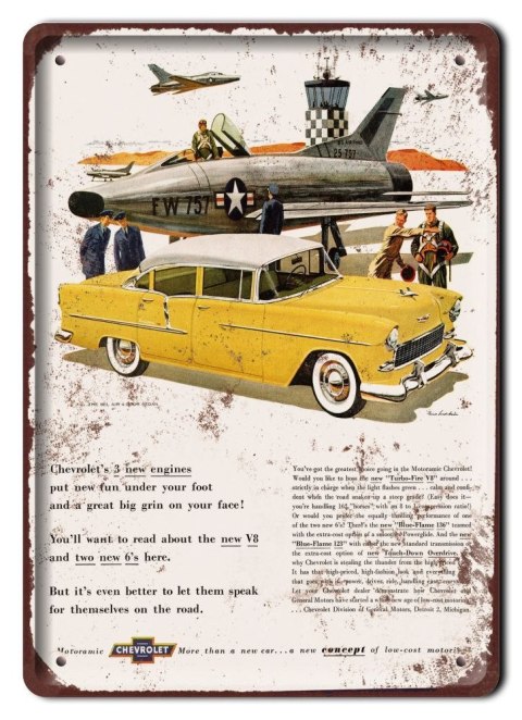 CHEVROLET PLAKAT METALOWY SZYLD RETRO VINTAGE #11333