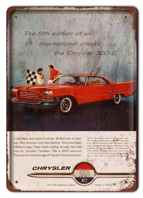 CHRYSLER 300E METALOWY SZYLD PLAKAT RETRO #05405