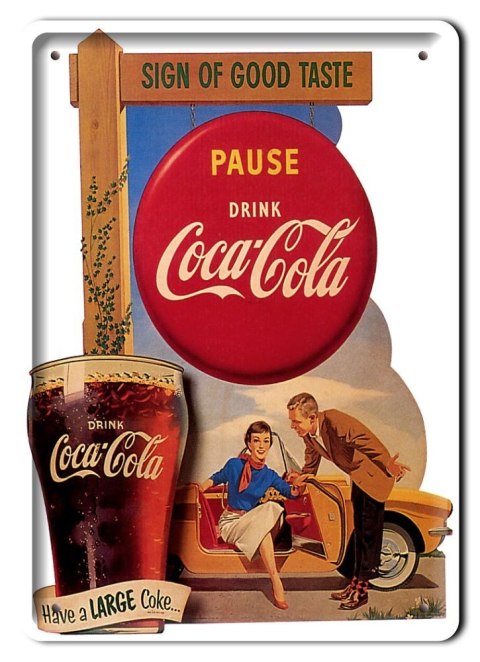 COCA COLA PLAKAT METALOWY SZYLD RETRO #10292