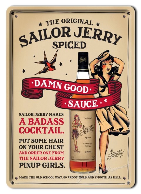 COCKTAIL METALOWY SZYLD PLAKAT VINTAGE RETRO #03217