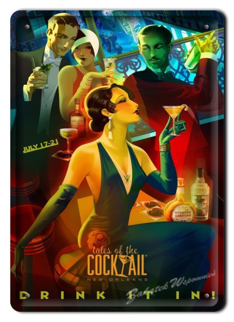COCKTAIL PLAKAT METALOWY SZYLD PLAKAT VINTAGE #02203
