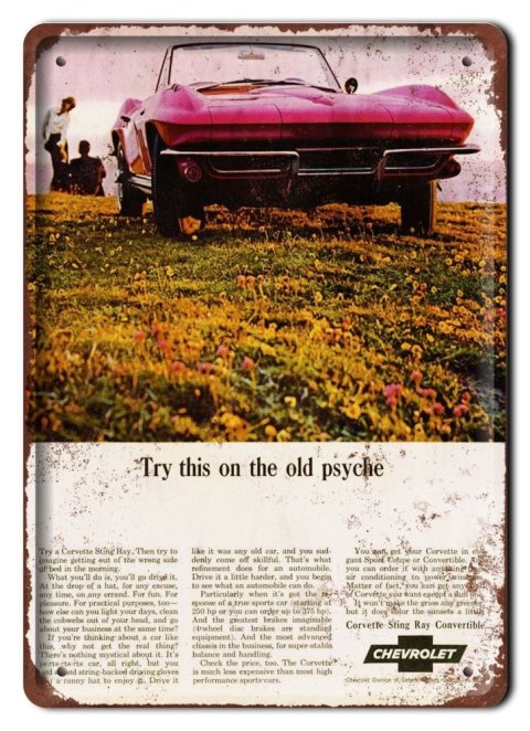 CORVETTE METALOWY SZYLD PLAKAT RETRO #05391