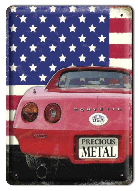 CORVETTE METALOWY SZYLD VINTAGE RETRO #00179