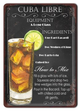 CUBA LIBRE DRINK METALOWY SZYLD PLAKAT RETRO #07827