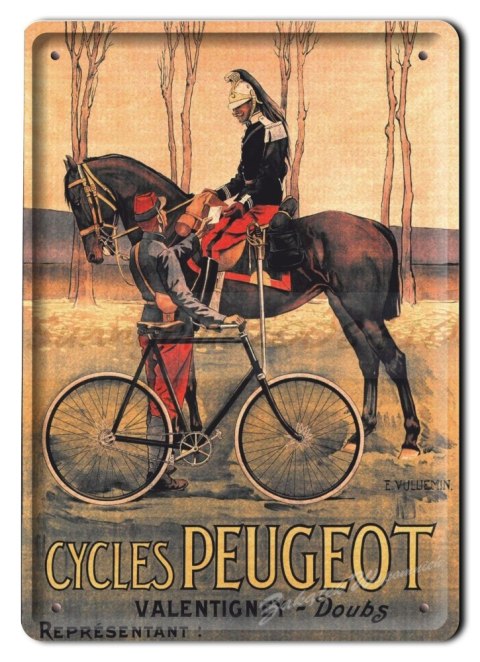 CYCLES PEUGEOT METALOWY SZYLD PLAKAT RETRO #02069