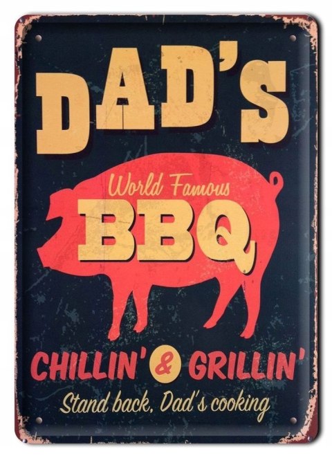 DADS BARBECUE METALOWY SZYLD PLAKAT RETRO #08094