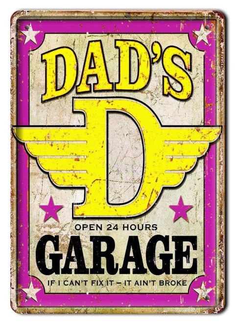 DADS GARAGŻ METALOWY SZYLD PLAKAT RETRO #07546