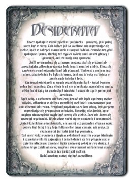 DEZYDERATA METALOWY SZYLD PLAKAT RETRO #12531