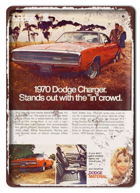 DODGE CHARGER METALOWY SZYLD PLAKAT RETRO #05343