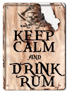 DRINK RUM METALOWY SZYLD PLAKAT RETRO #02221