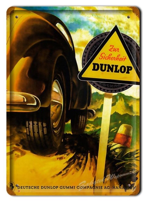 DUNLOP METALOWY SZYLD PLAKAT VINTAGE RETRO #01344