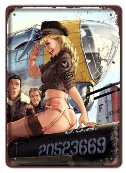 DZIEWCZYNA LOTNIKÓW METALOWY SZYLD RETRO #07963