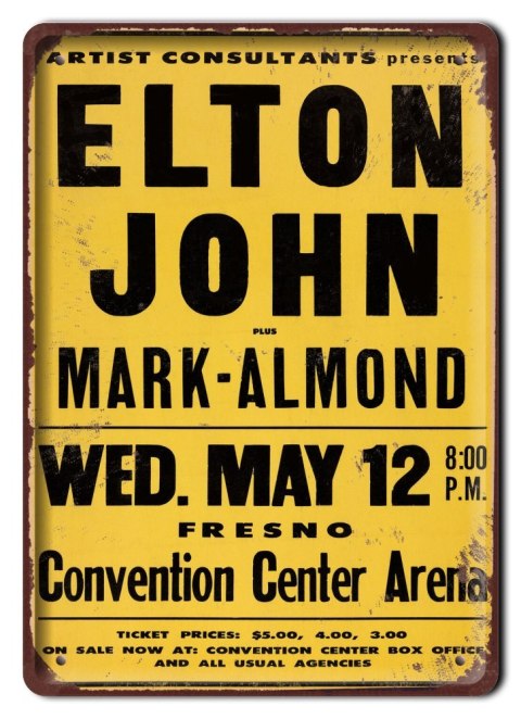 ELTON JOHN PLAKAT METALOWY SZYLD RETRO VINTAGE #12091