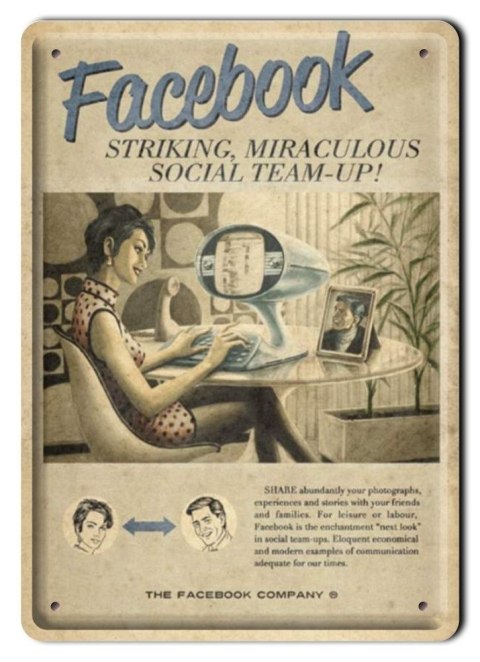FACEBOOK METALOWY SZYLD PLAKAT VINTAGE RETRO #01239