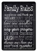 FAMILY RULES METALOWY SZYLD VINTAGE RETRO #05547