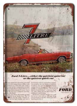FORD 7-LITRE METALOWY SZYLD PLAKAT RETRO #05342
