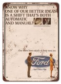 FORD PLAKAT METALOWY SZYLD RETRO VINTAGE #11005