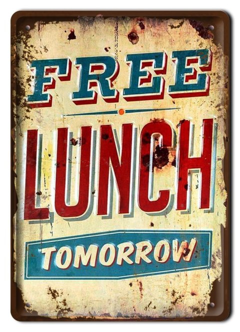 FREE LUNCH METALOWY SZYLD PLAKAT RETRO #07102