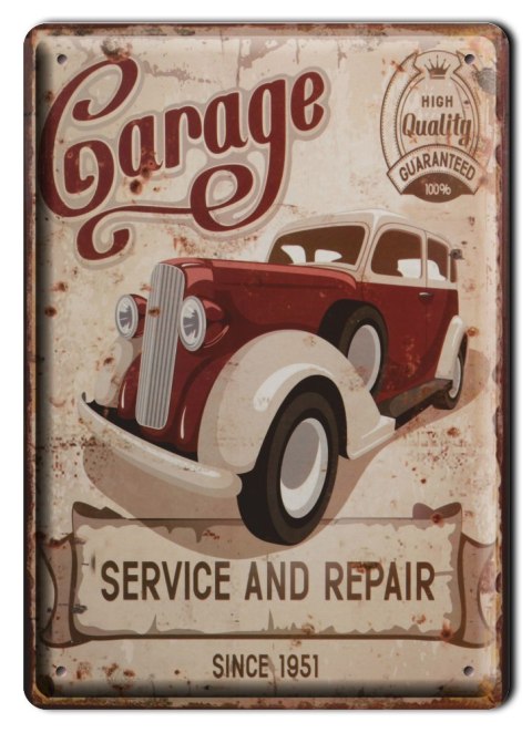 GARAGE METALOWY SZYLD PLAKAT VINTAGE RETRO #00721