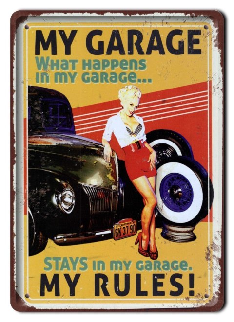 GARAŻ PLAKAT METALOWY SZYLD TABLICZKA RETRO#11625